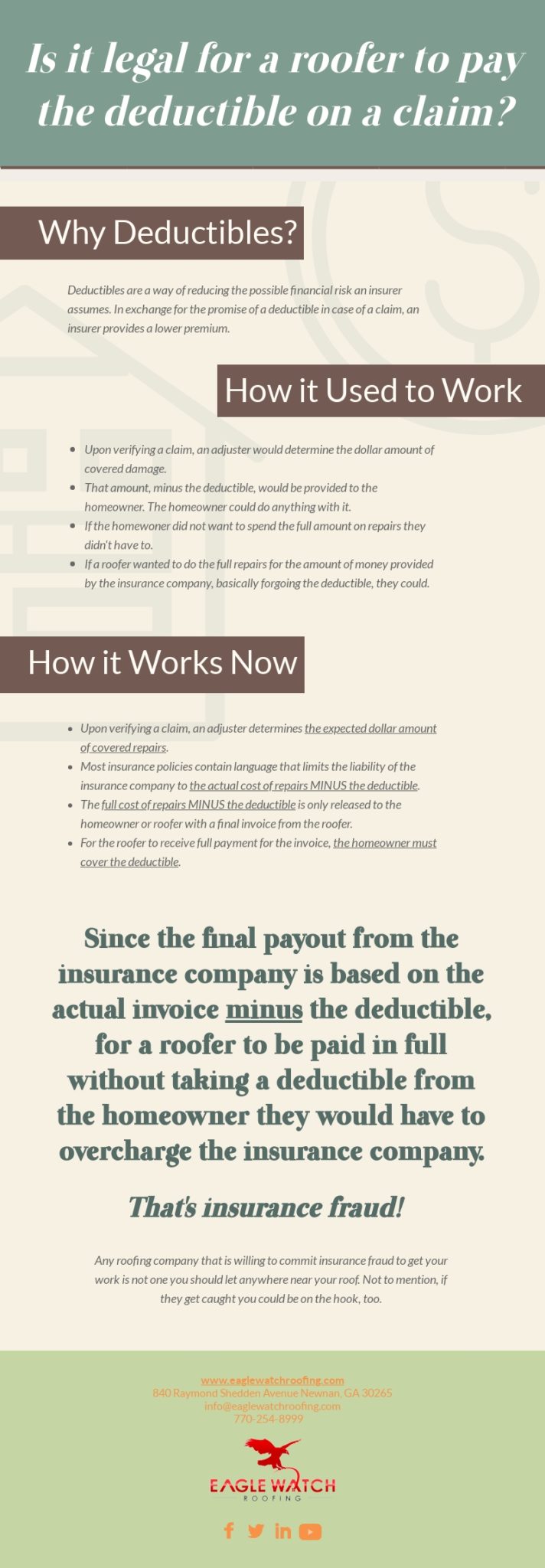 Is it Legal for a Roofer to Pay the Deductible on a Claim [infographic]
