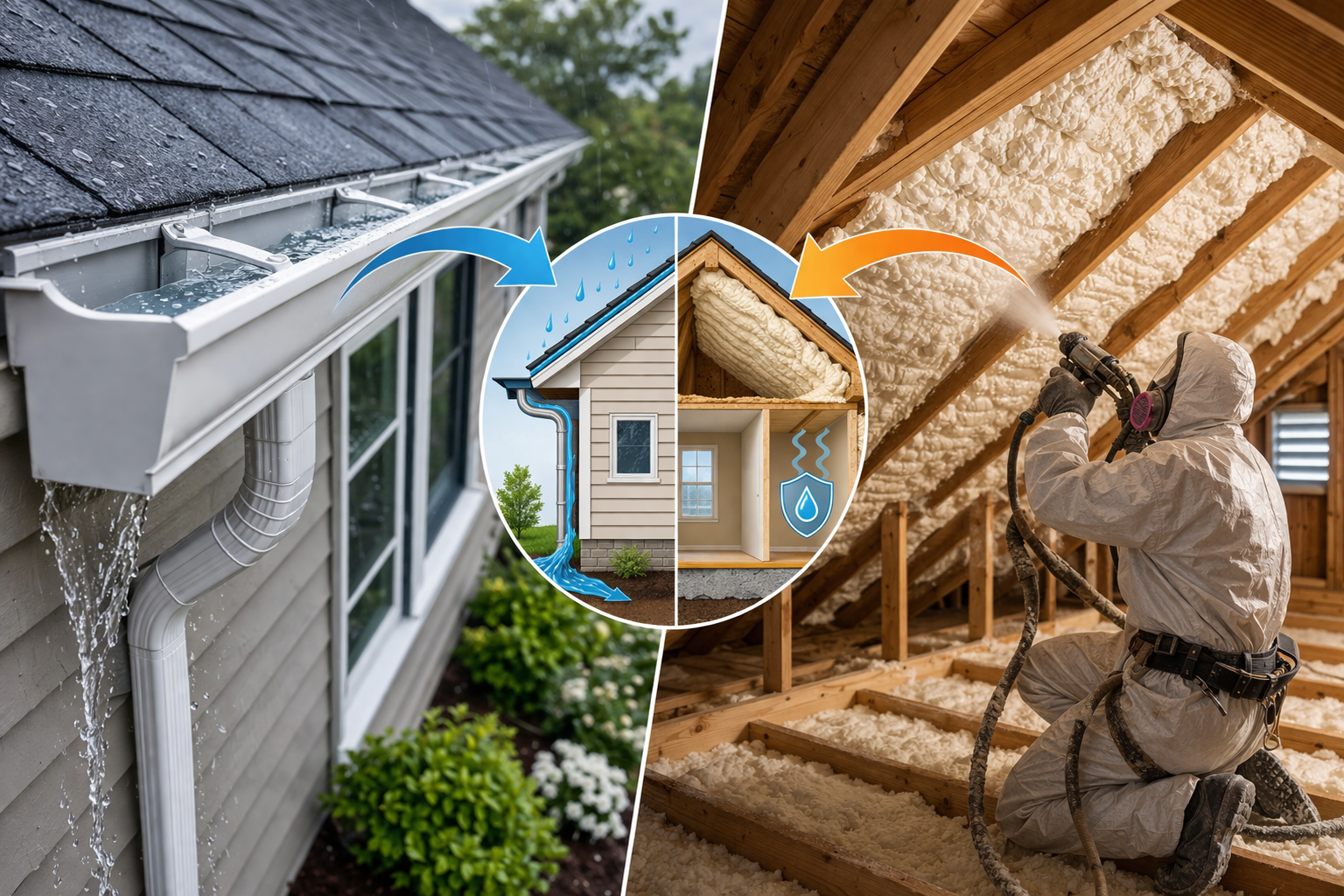Gutter services and spray foam insulation