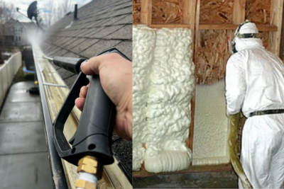 Gutter services and spray foam insulation