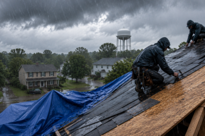 What If It Rains During Roof Installation in Newnan, GA?