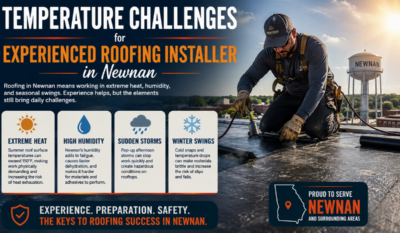 Temperature Challenges for Experienced Roofing Installer in Newnan